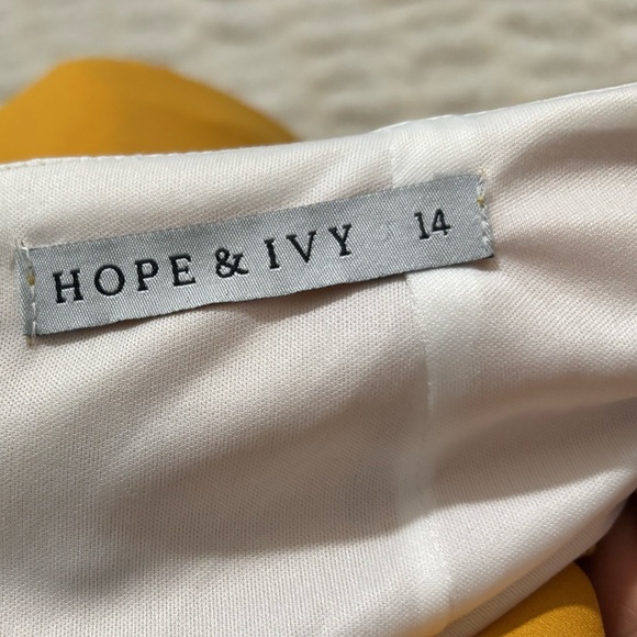 HOPE & IVY Women’s Elegant Yellow Ruffle Dress - Picture 10 of 15